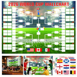 YANGALOOP 36x24 inches Predict 2026 World Cup Schedule Poster，64 Reusable National Flag Stickers with Country Names, Soccer Poster 2026 World Cup Merchandise, Soccer Gifts for Boys Room Decor