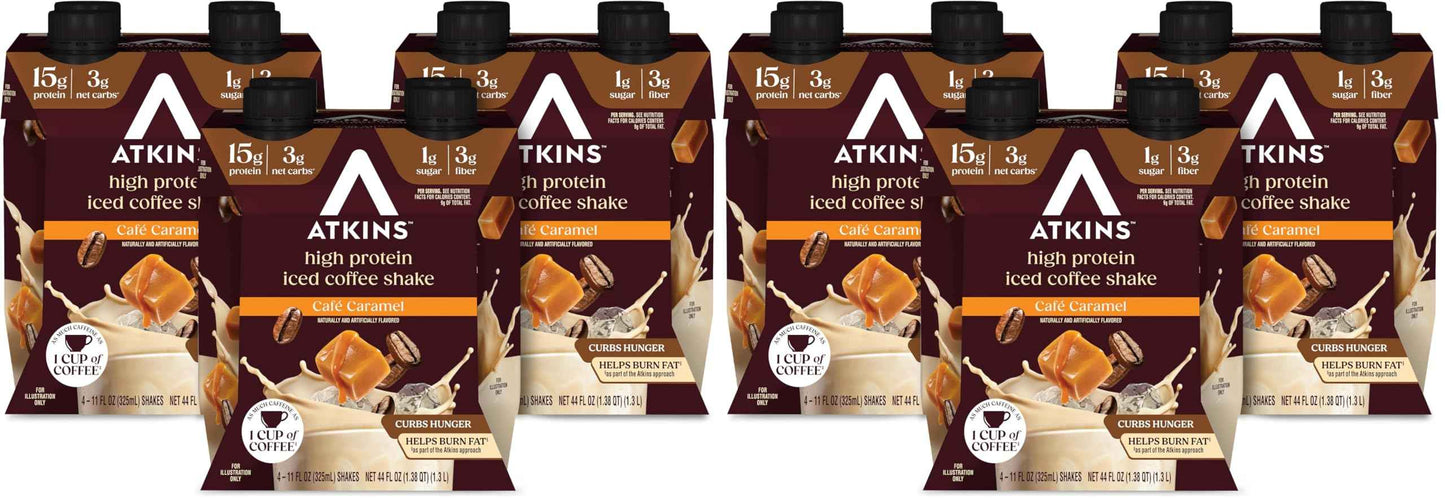 Atkins Iced Coffee Protein Shake, 15g Protein, 4g Net Carbs, 1g Sugar, Low Carb, Keto Friendly, High Protein Shake