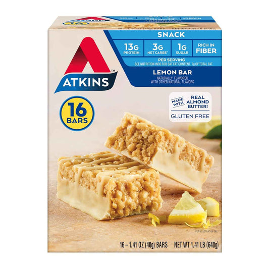 Atkins, High Protein Bar, Low Sugar and Low Carb, Keto Friendly Snack, Gluten Free, High in Fiber, Made with Real Almond Butter