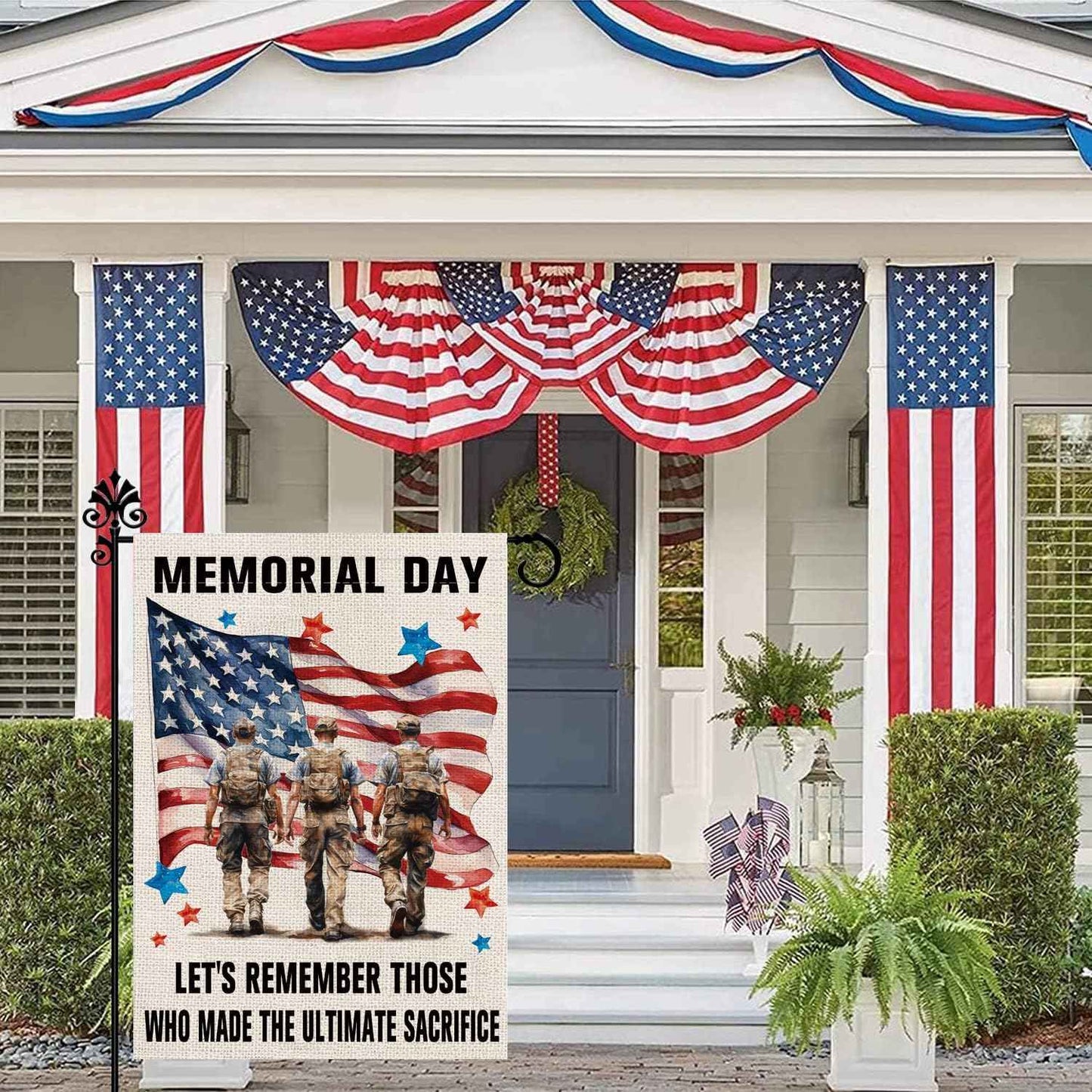 Memorial Day Garden Flag Patriotic 4th of July Stars and Stripes Veterans American Patriotic Vertical Double Sided Yard Outdoor Decor 12.5x18 Inch