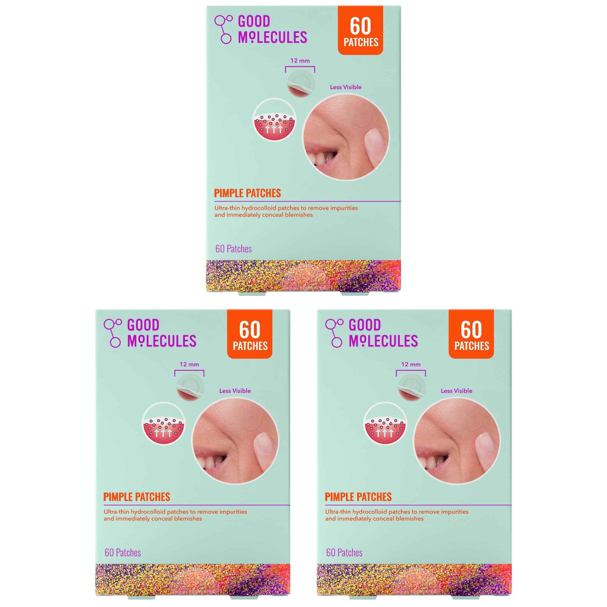 Good Molecules Pimple Patches for Face, Ultra-Thin Hydrocolloid Acne & Zit Patches, Invisible Under Makeup, Clinically Tested Acne Spot Treatment