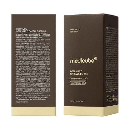 medicube Deep Vitamin C Capsule Serum | Hydrating Vitamin C Serum for Dull & Uneven-Looking Skin with Visible Concerns | Liposome Capsules for Smooth, Radiant Texture | Korean Skincare 1.01 fl.oz