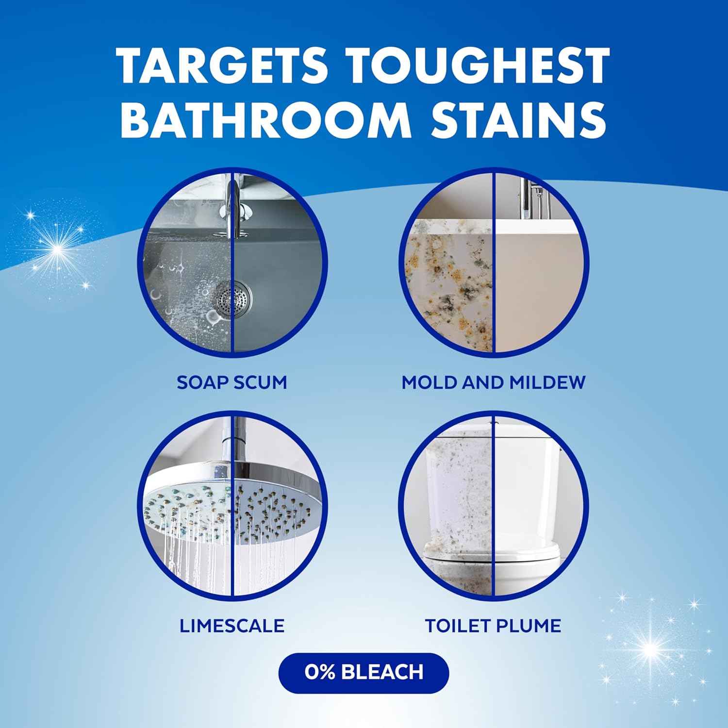 Lysol Bathroom Cleaner, Multipurpose Cleaner for Showers, Bathtubs, Sinks, Disinfectant Spray Kills 99.9% of Germs, Zero Bleach Cleaning Spray, 32 Oz.
