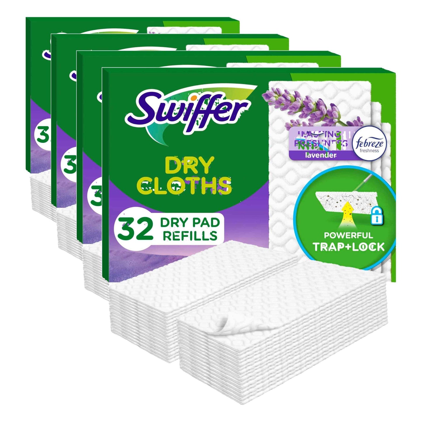 Swiffer Sweep + Mop, Dry Pads Refill, Floor Cleaner for Dirt, Dust, Hair, Cleaning Cloths for Mopping Home, Bathroom, Kitchen, Dust Mop, Floor Duster