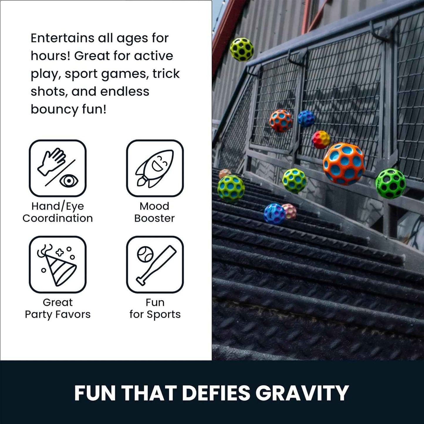 Waboba The Original Moon Ball - Hyper Bouncy Ball – Makes Pop Sound When Bounced - All Ages Extreme Bounce & Fun - Perfect for Active Play & Indoor or Outdoor Games