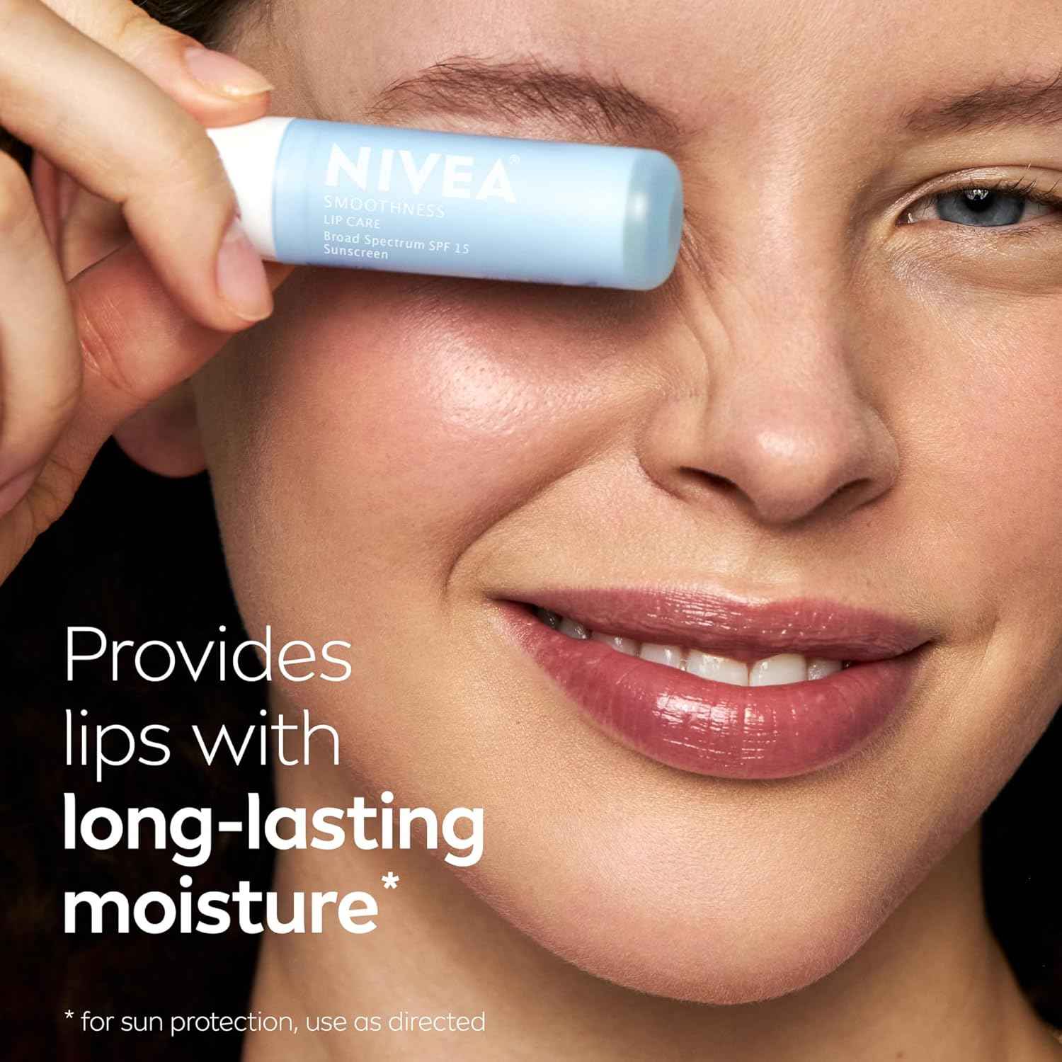 NIVEA Lip Care, Sunscreen Lip Balm with SPF 15 Broad Spectrum, Shea Butter, Nourishing Oils and Vitamin C & E, 3-in-1 Moisture, Repair and Sunscreen