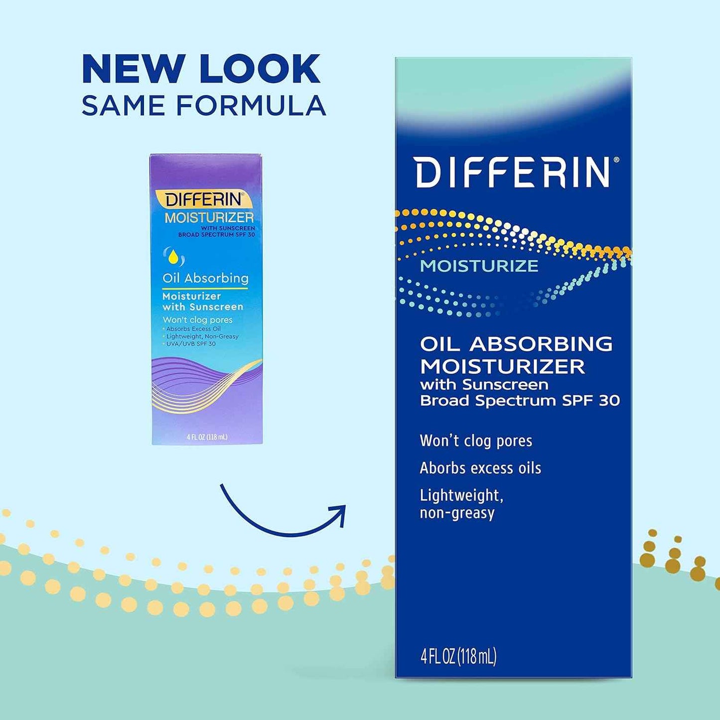 Differin Oil Absorbing Moisturizer with SPF 30, Sunscreen for Face by the makers of Differin Gel, Gentle Skin Care for Acne Prone Sensitive Skin