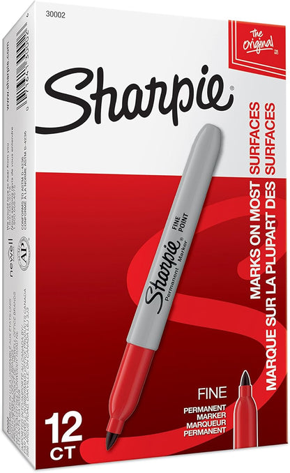 Sharpie_Permanent_Markers,_Fine_Tip,_Red,_12_Count_-_Office_Supplies,_Quick_Drying,_Fade_Resistant,_For_Plastic,_Metal,_Wood,_And_More