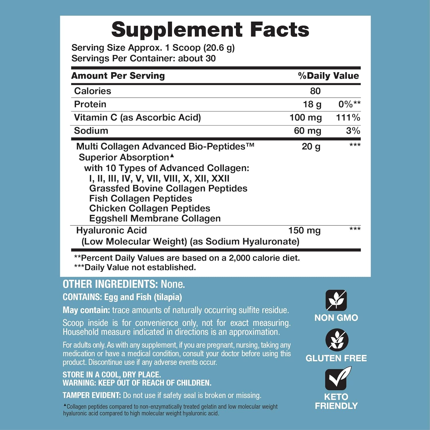 NeoCell_Multi_Collagen_Bio-Peptides_Powder_|_22oz_|_Advanced_with_Hyaluronic_Acid_and_Vitamin_C_|_10_Super_Types_of_Collagen_|_Superior_Absorption_|_Grassfed_Protein_Supplement