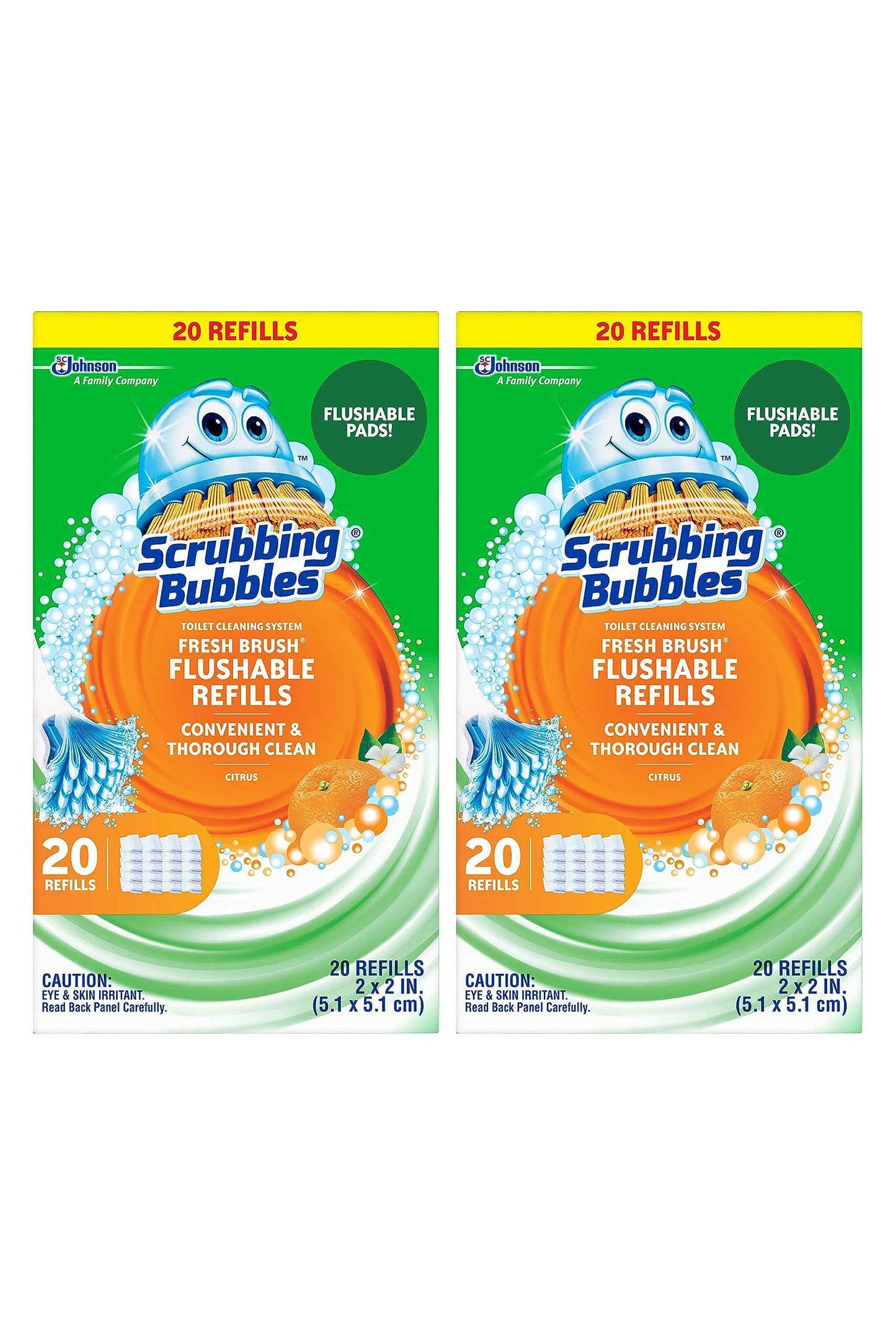 Scrubbing Bubbles Toilet Bowl Cleaning System with Flushable & Disposable Cleaner Refill Pads, Fights Odors and Helps Remove Limescale & Hard Water Stains, Citrus Scent