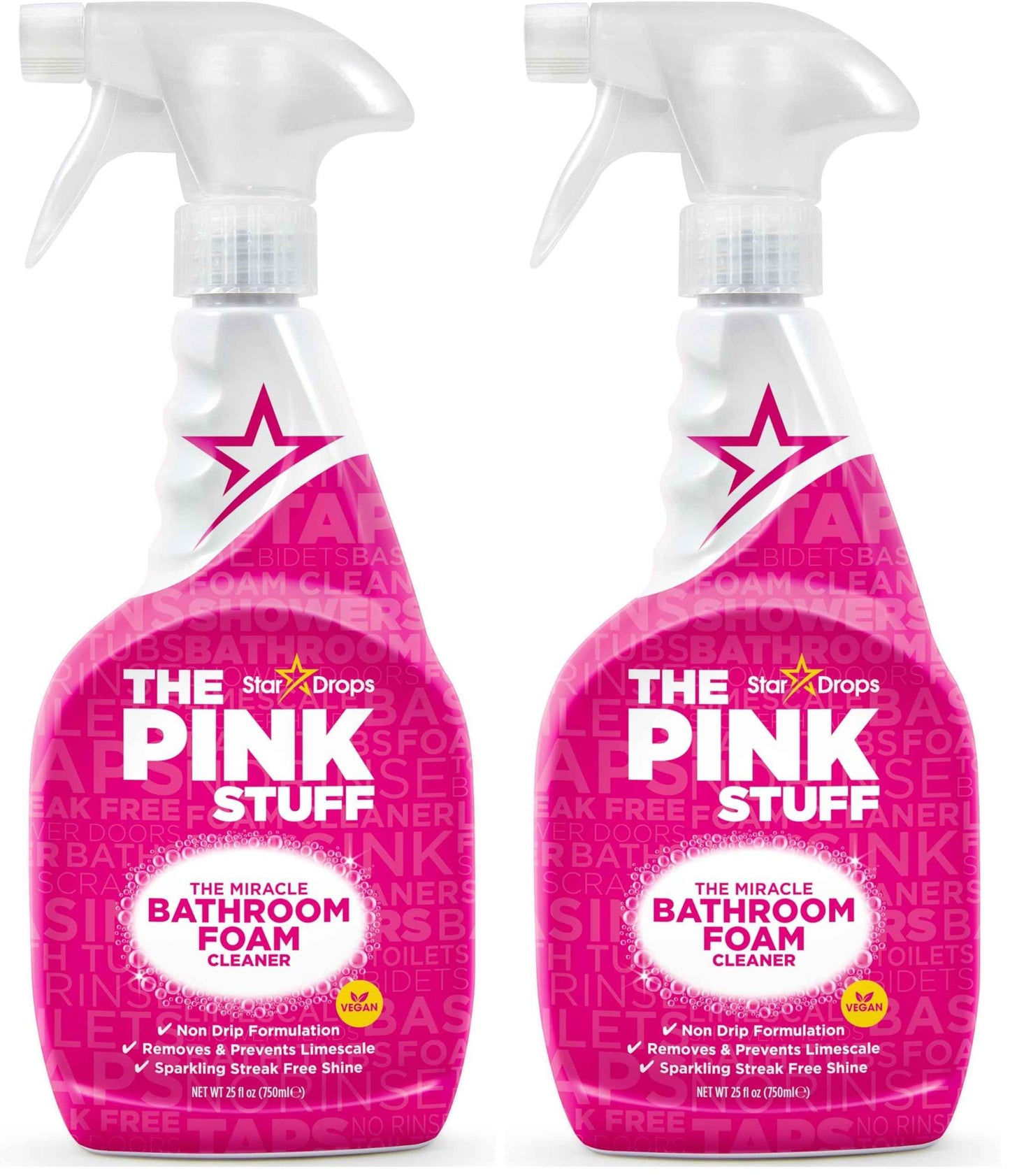 Stardrops - The Pink Stuff - Miracle Bathroom Foam Cleaner 750ml - Baths, Tiles, Soap Scum, Limescale, Streak Free