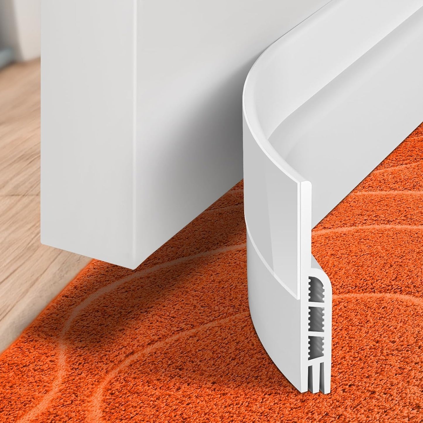 Holikme_Door_Draft_Stopper_Under_Door_Draft_Blocker_Insulator_Doors_Sweep_Weather_Stripping_Noise_Stopper_Strong_Adhesive,_White