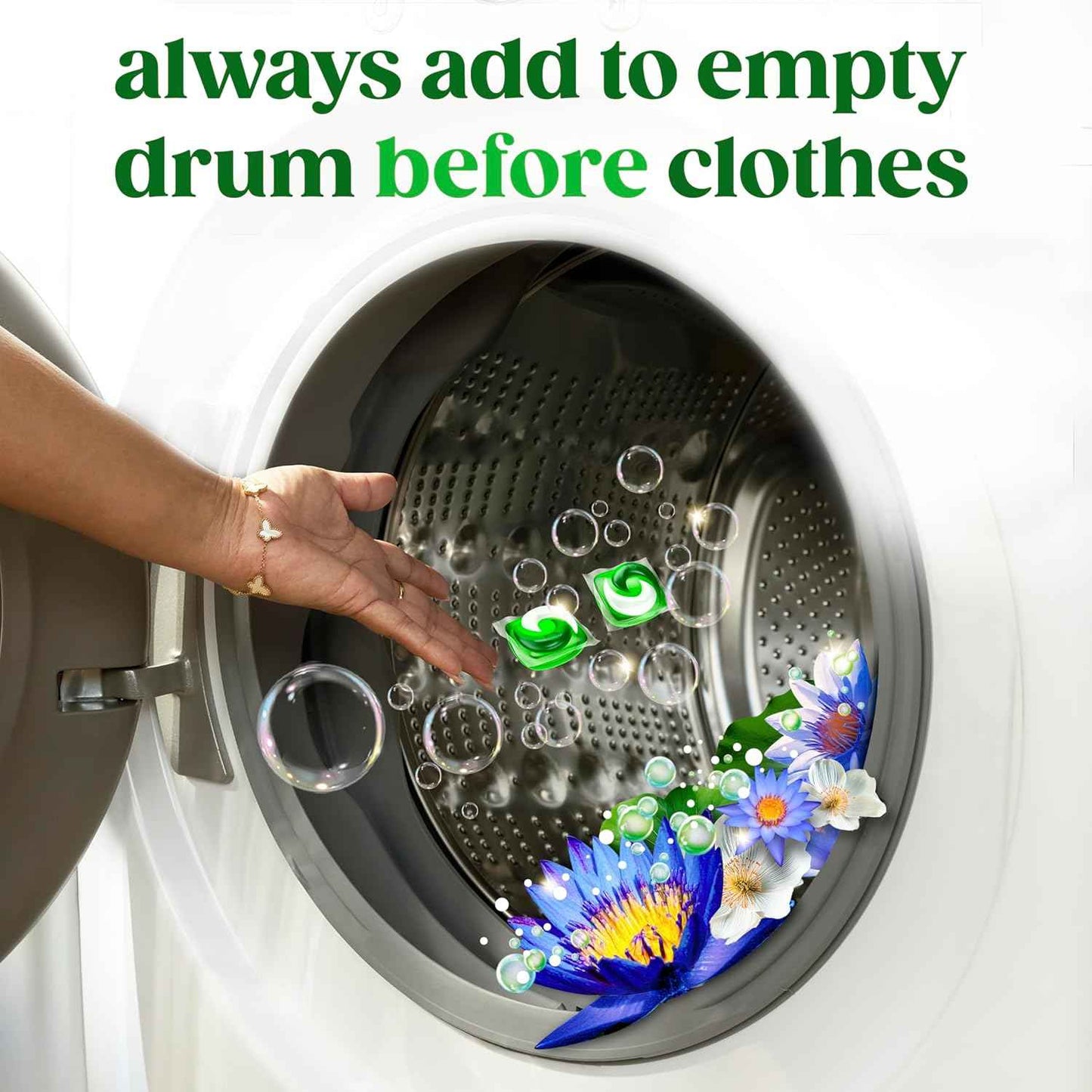 Gain Flings Liquid Washing Detergent Pacs, Now with Odor Defense + Color Guard, Waterfall Delight Scent, 4-In-1 Liquid Laundry Detergent Pods, Clean & Fresh