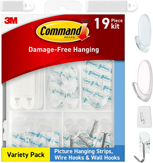 Command_Clear_Variety_Pack,_Including_8_Pairs_of_Picture_Hangers,_4_Clear_Wire_Hooks_and_11_Wall_Hooks_for_Hanging_Christmas_Decorations,_Damage-Free_Hanging_Up_to_19_Items