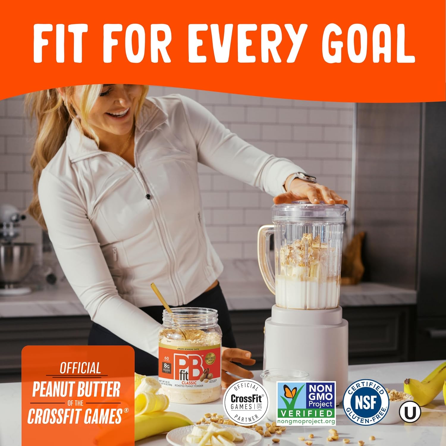 PBfit_30_Ounce_Classic_Peanut_Butter_Powder,_Powdered_Peanut_Butter_Spread_From_Real_Roasted_Peanuts,_8g_of_Protein_8%_DV,_Gluten-Free,_60_calories,_87%_less_fat_(Pack_of_1)