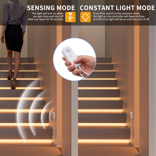 PAUTIX_COB_LED_Strip_with_Motion_Sensor,5V_USB_LED_Tape_Light_2700K/4000K,CRI90+_Super_Bright,Dimmable_Motion_Activated_LED_Strip_Light_for_Bedroom,Cabinets,Kitchen,Stair,Closet_Lighting_Projects