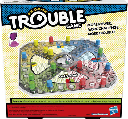 Hasbro Gaming Trouble Board Game, Includes Bonus Power Die and Shield, Family Game for 2-4 Players, Ages 5 and Up (Amazon Exclusive)