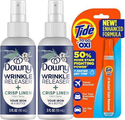 Downy Wrinkle Release Spray Bundle w/Bonus Tide Pen Sample - 3 Pack