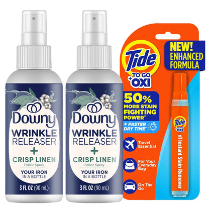 Downy Wrinkle Release Spray Bundle w/Bonus Tide Pen Sample - 3 Pack