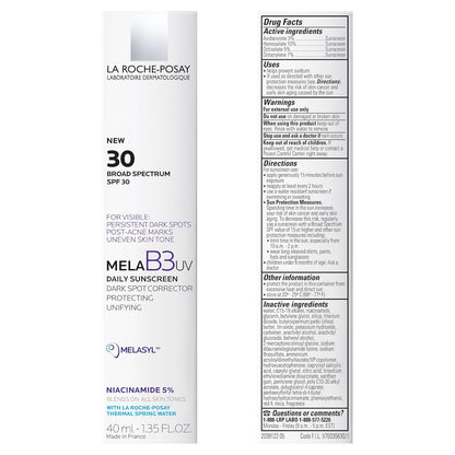 La_Roche-Posay_Mela_B3_UV_Daily_Sunscreen,_Face_Moisturizer_With_SPF_30_+_Anti-Aging_Melasyl_+_5%_Niacinamide,_Helps_Correct_&_Protect_From_Sun_Damage,_Face_Sunscreen_With_No_White_Cast,_40ML