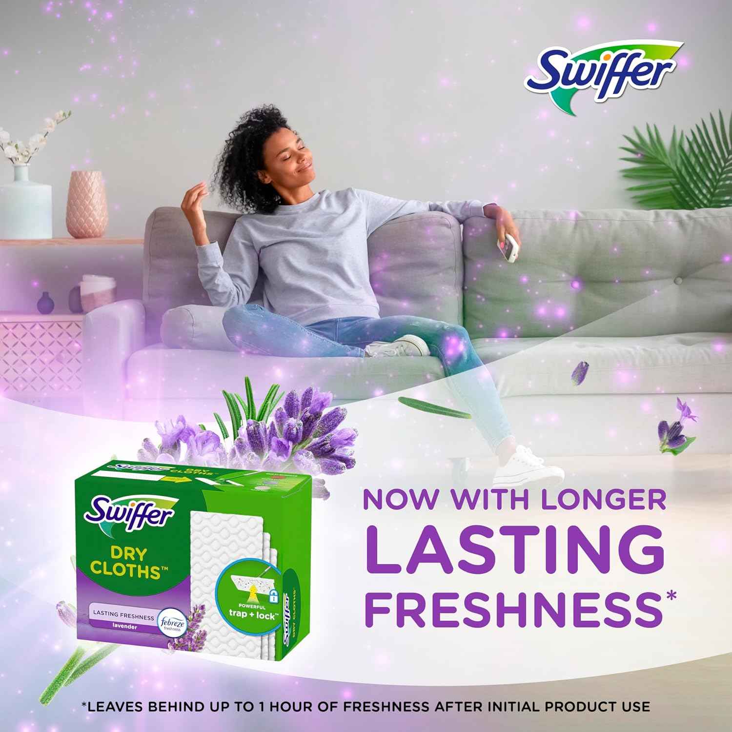 Swiffer Sweep + Mop, Dry Pads Refill, Floor Cleaner for Dirt, Dust, Hair, Cleaning Cloths for Mopping Home, Bathroom, Kitchen, Dust Mop, Floor Duster