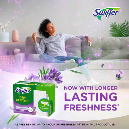 Swiffer Sweep + Mop, Dry Pads Refill, Floor Cleaner for Dirt, Dust, Hair, Cleaning Cloths for Mopping Home, Bathroom, Kitchen, Dust Mop, Floor Duster