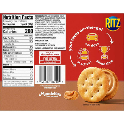 RITZ Bits Peanut Butter Sandwich Crackers, Snacks for Kids and Adults, Lunch Snacks