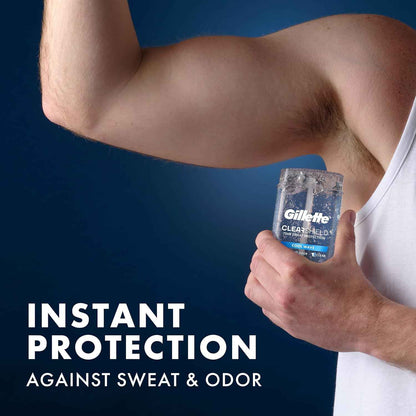 Gillette Antiperspirant and Deodorant for Men, 72hr Sweat & Odor Protection, Long Lasting Freshness, Anti-White Mark Technology, Clear Gel