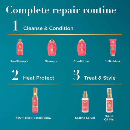 OGX Repair & Protect Bond Protein Repair 1-Minute Treatment Mask, Deep Conditioning Hair Mask Rapidly Repairs for Shiny, Smooth Hair That Lasts Between Washes, 6.7 fl. oz