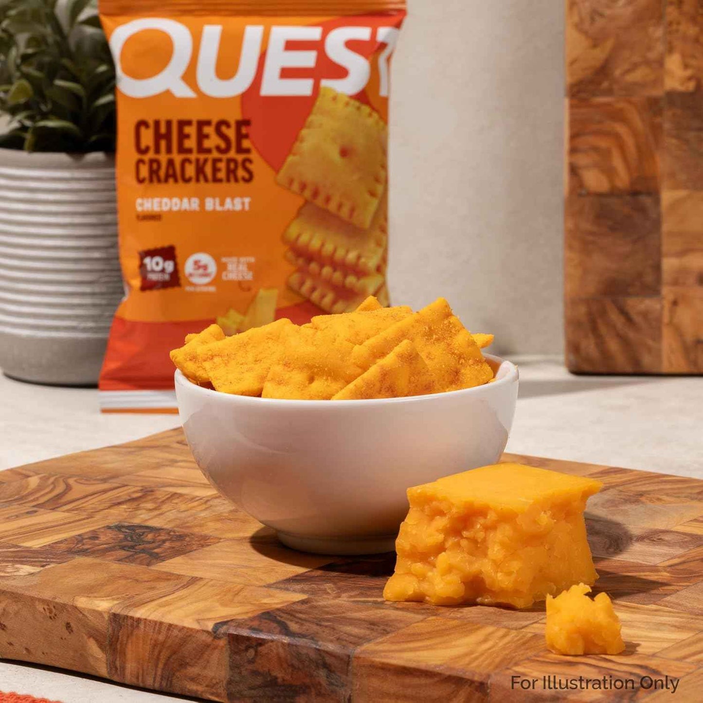 Quest Nutrition Cheese Crackers, 10g Protein, 5g Net Carbs, 1g Sugar, Made with Real Cheese, High Protein Snack
