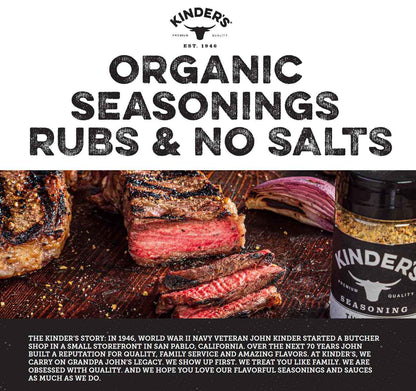 Kinder's Organic Santa Maria Rub (Cracked Pepper and Herbs), Premium Quality Seasoning, MSG Free and USDA Certified Organic, 2.6oz