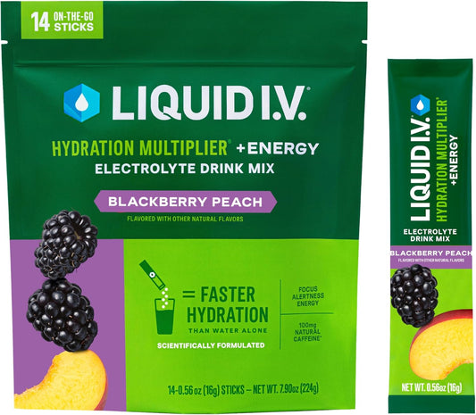 Liquid_I.V.®_Hydration_Multiplier_+Energy_-_BlackBerry_-_Peach_|_Electrolyte_Powder_Drink_|_1_Pack_(14_Servings)