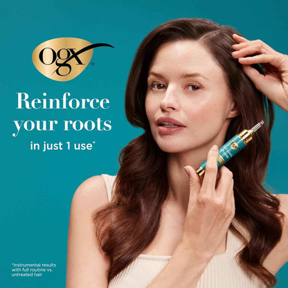 OGX ProGrowth + Peptide Scalp Serum, Strengthens & Densifies by Hydrating the Scalp and Reinforcing Roots to Support Natural Hair Growth, 0.33 fl. oz