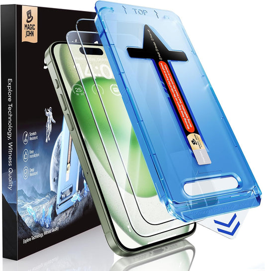 MAGIC_JOHN_2_Pack_for_iPhone_15_Plus_6.7_inch_Tempered_Glass_Screen_Protector,_Auto_Dust-Elimination_Installation,_Bubble_Free,_Dynamic_Island_Compatible,_HD_Clear,_Easy_Installation