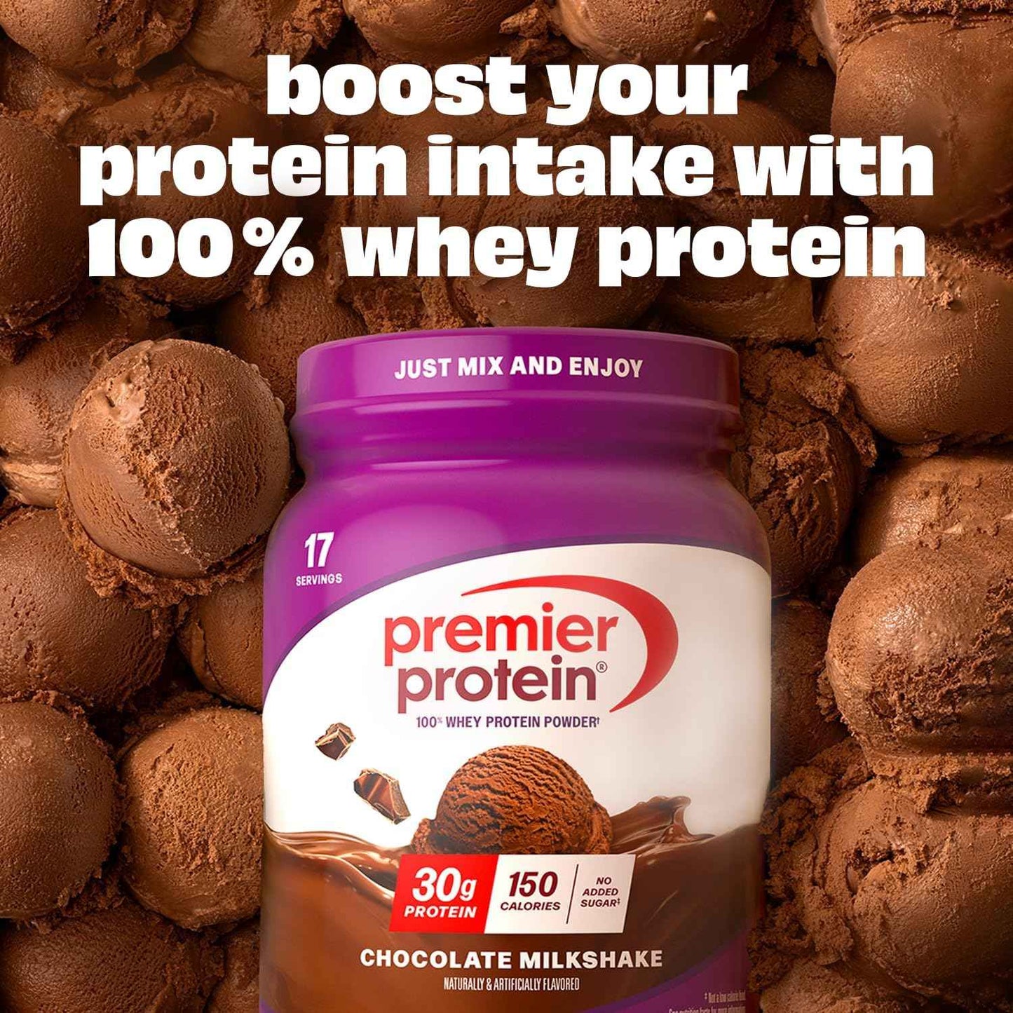 Premier Protein Powder, 30g Protein, No Added Sugar, 100% Whey Protein, Keto Friendly, Soy & Gluten Free