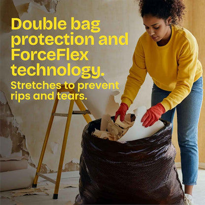 Glad Large 30 Gallon Trash Bags, Unscented Heavy Duty Garbage Bags, Forceflex with Drawstring