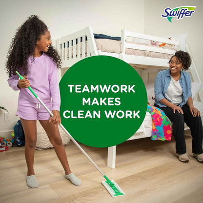 Swiffer Sweep + Mop, Dry Pads Refill, Floor Cleaner for Dirt, Dust, Hair, Cleaning Cloths for Mopping Home, Bathroom, Kitchen, Dust Mop, Floor Duster