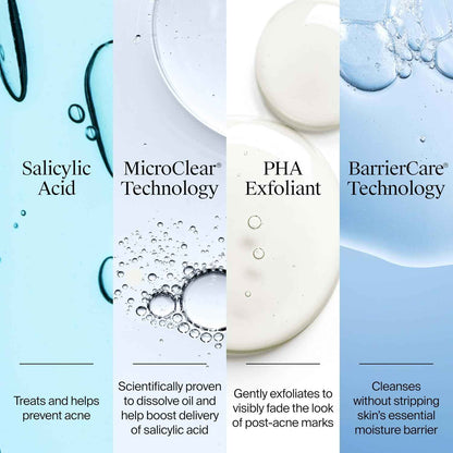 Neutrogena Evenly Clear Acne Cleanser with 2% Salicylic Acid & 2% PHA Exfoliant, Gentle Foaming Face Wash Clears Clogged Pores & Blackheads While Visibly Fading Look of Post-Acne Marks, 9.1 fl. oz