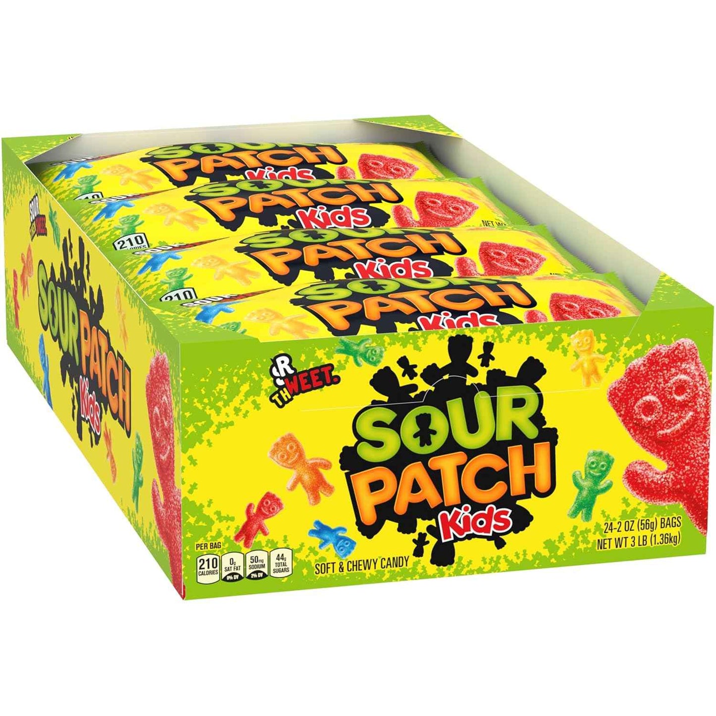 SOUR PATCH KIDS Soft & Chewy Gummy Candy, Bulk Candy, 24 - 2 oz Bags
