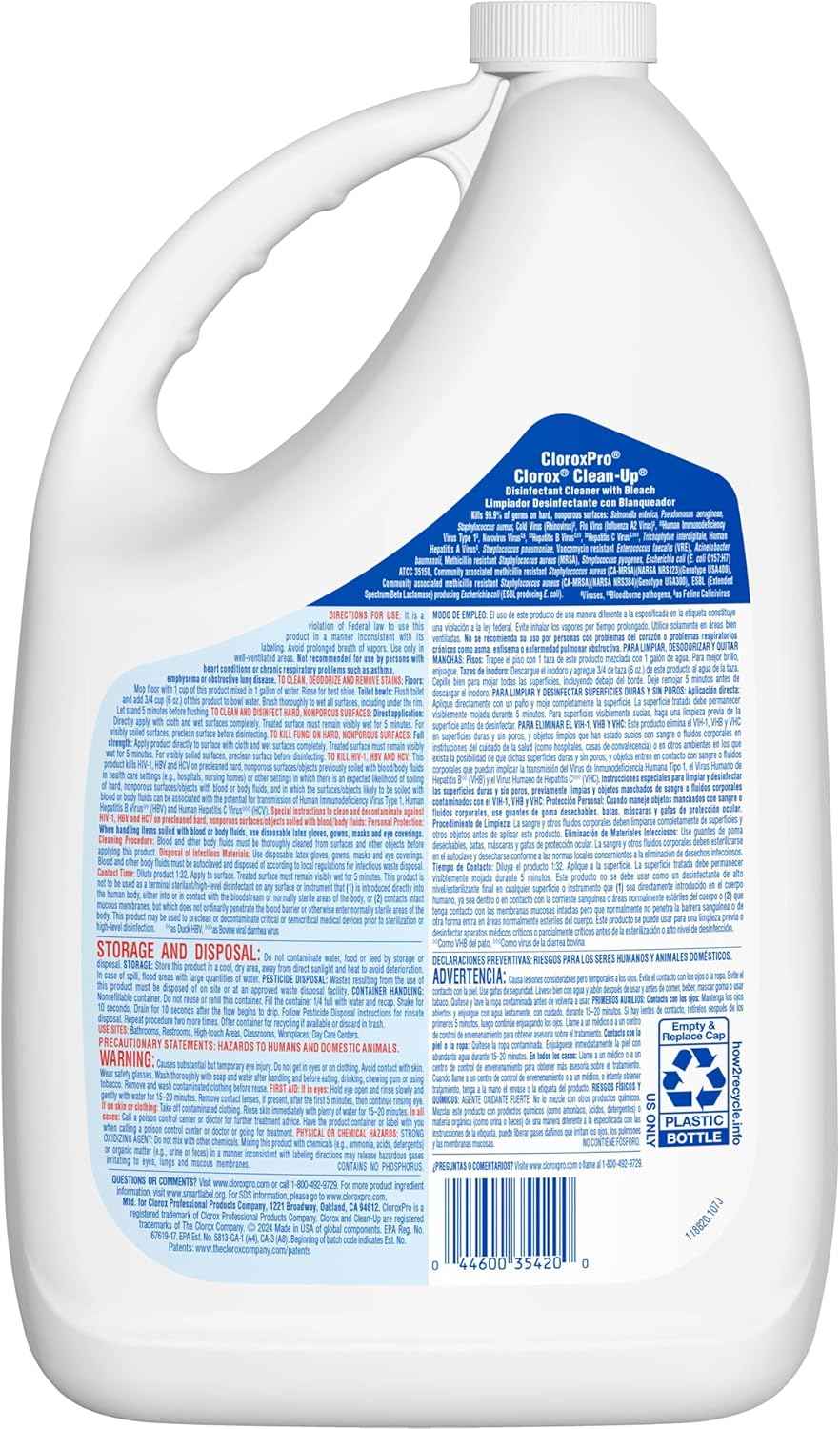 CloroxPro Clorox Clean-Up Disinfectant Cleaner with Bleach Refill, 128 Ounces (Package May Vary)