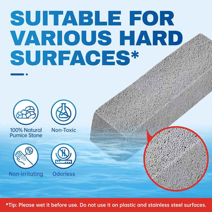 Vacplus Toilet Brush - Toilet Bowl Cleaners with Extra Long Handle, 100% Pumice Stone for Toilet Cleaning, Remove Limescale, Rust, Cleaning Supplies for Toilet, Pool, Bathroom, Sink
