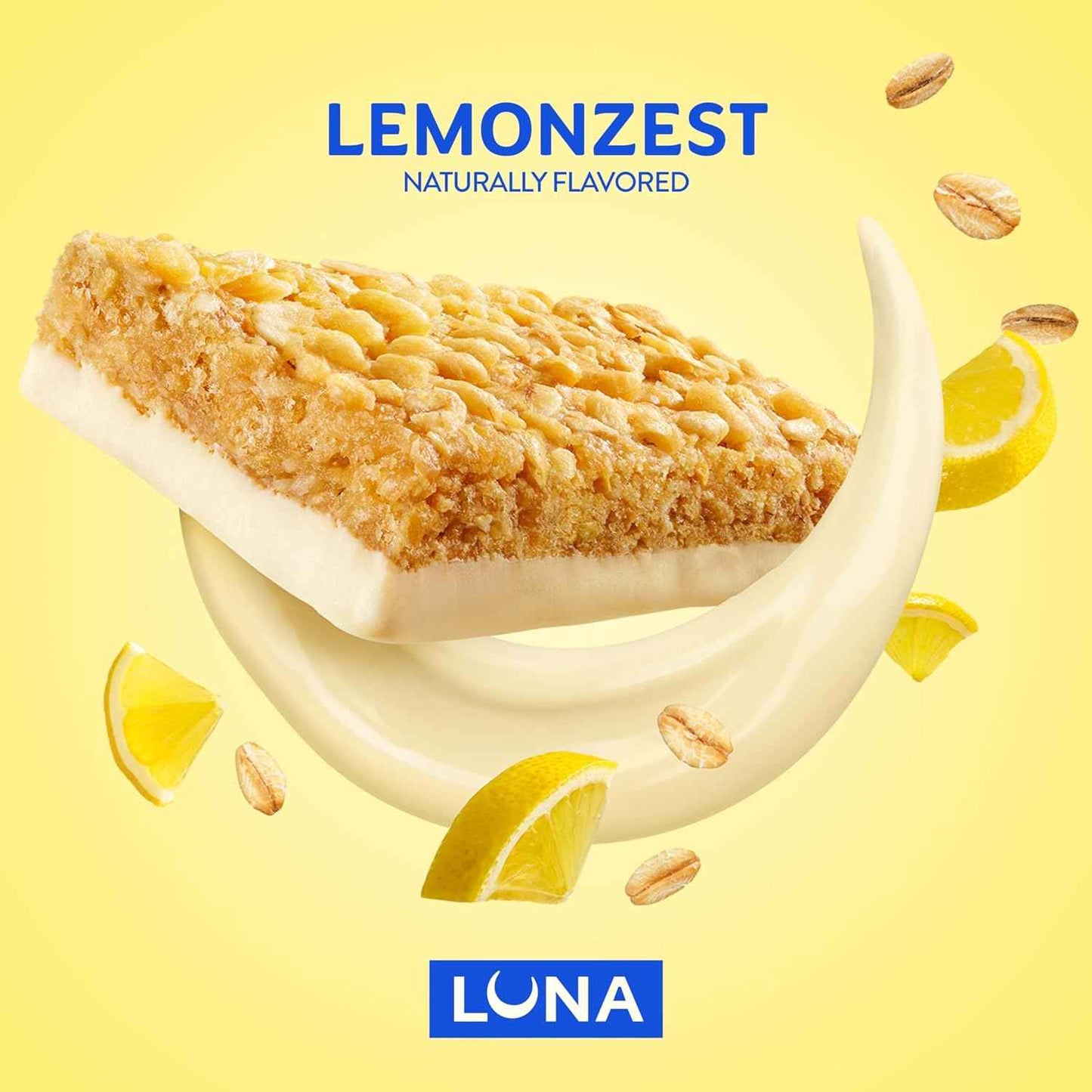 LUNA Bar - LemonZest Flavor - Gluten Free Snack Bars - Non-GMO - Protein Bars - Made with Organic Oats