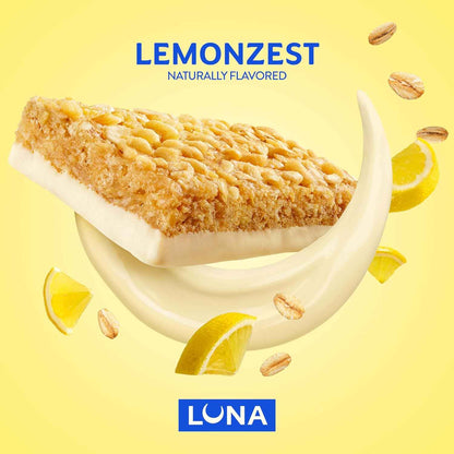 LUNA Bar - LemonZest Flavor - Gluten Free Snack Bars - Non-GMO - Protein Bars - Made with Organic Oats