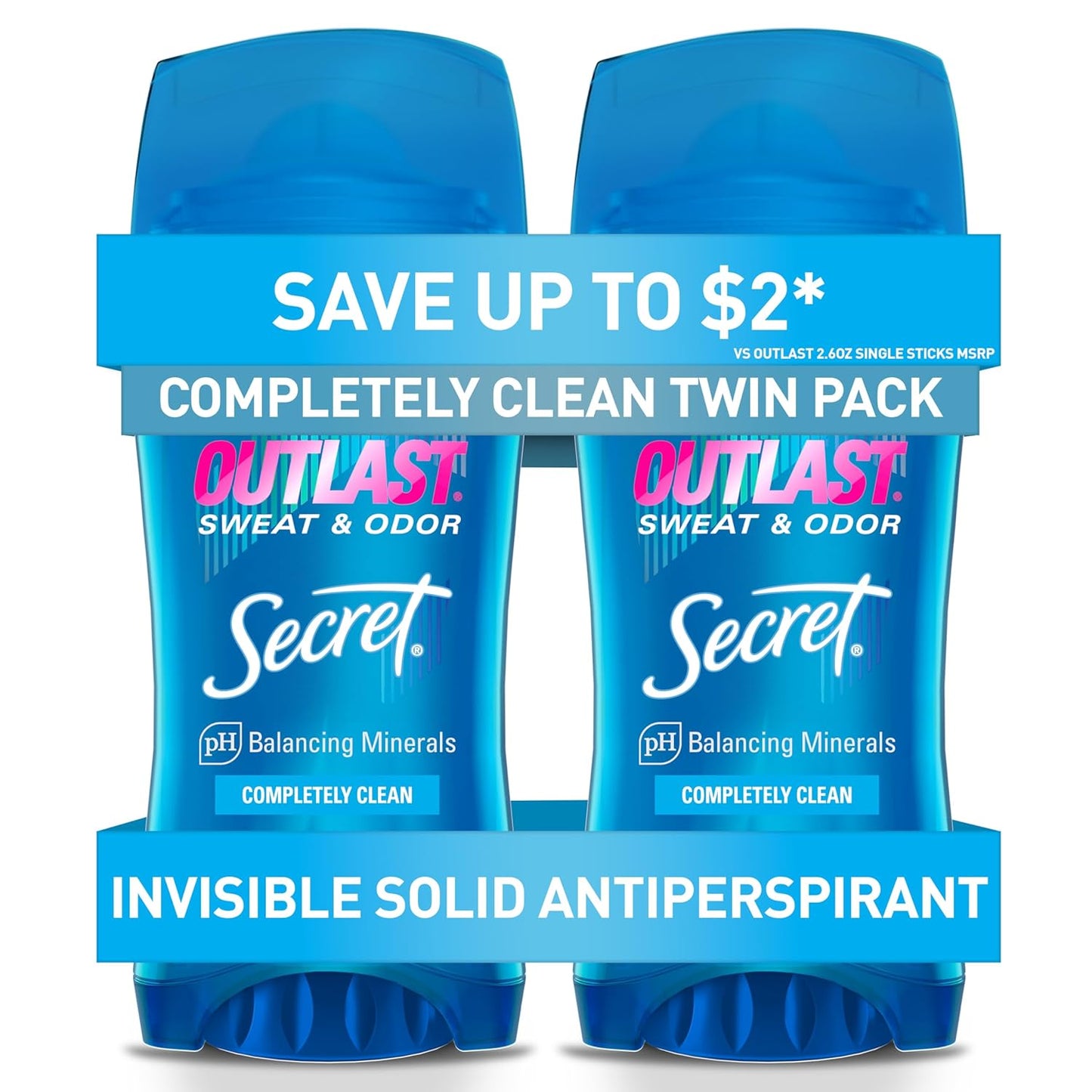 Secret_Outlast_Antiperspirant_Deodorant_for_Women,_72hr_Sweat_&_Odor_Protection,_PH_Balancing_Minerals,_Invisible_Solid,_Completely_Clean_Scent,_2.6_oz_(Pack_of_2)