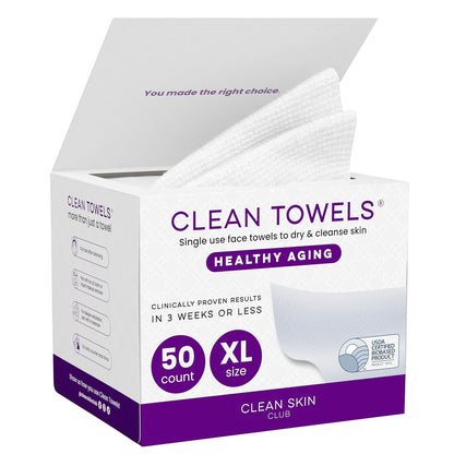 Clean_Skin_Club_Healthy_Aging_Clean_Towels®_XL,_Smooths_Fine_Lines_Wrinkles_&_Texture_in_6_weeks,_Treated_for_Extra_Softness,_Disposable_Face_Towels,_Anti_Aging_Makeup_Remover_Dry_Wipe,_50_count