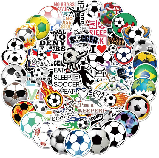 100PCS Soccer Stickers for Boys Girls Kids Teens, Vinyl Waterproof Soccer Stickers for Water Bottles, Laptops, Goodie Bag Stuffers, 2026 Soccer World Cup Party Favors