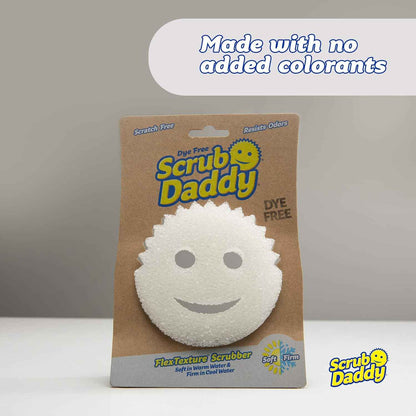 Scrub Daddy Sponge - Dye Free - Scratch-Free Scrubber for Dishes and Home, Odor Resistant, Soft in Warm Water, Firm in Cold, Deep Cleaning, Dishwasher Safe, Multi-use, 1ct (2 Pack)