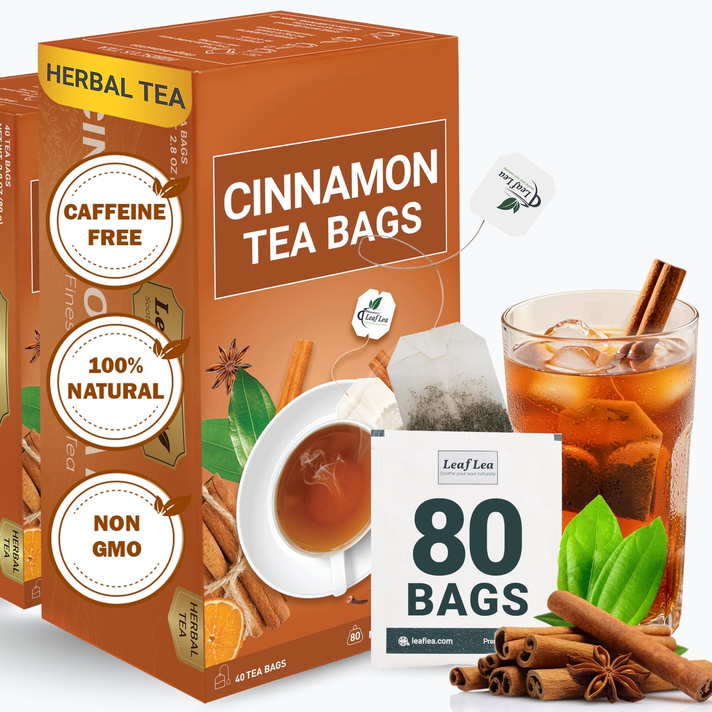 Cinnamon Tea - 80 Tea Bags (Pack of 2)