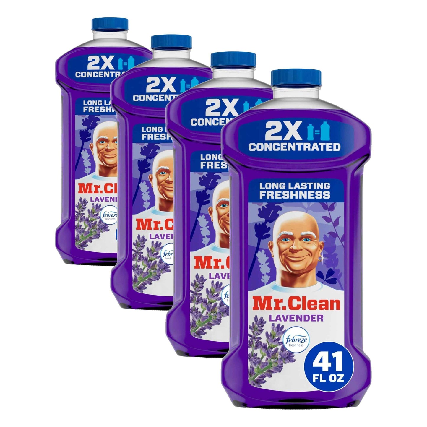Mr. Clean All Purpose Cleaner, Floor Cleaner for Mopping Home, Bathroom, & Kitchen, Cleaning Liquid for Mop & Bucket, Cleaning Supplies, Multi-Surface Dilutable, Lavender, 41oz
