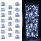 10 Pack Fairy Lights Battery Operated - 7ft 20 LED Twinkle Lights Copper Wire Mini String Lights Firefly Lights for Mason Jars DIY Crafts Christmas Wedding Party Centerpiece Table Decor, Warm White